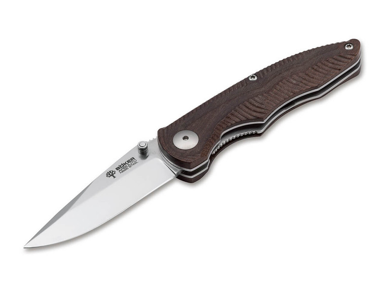 Boker Arbolito Gemini Folding Knife N695 Drop Point Blade, Guayacan Wood Handles - 01BA001G