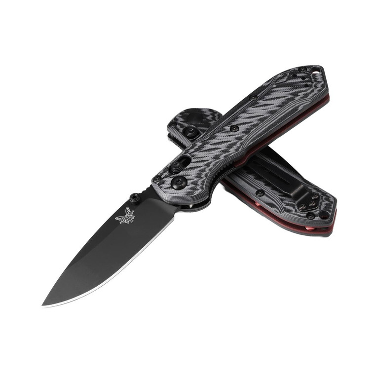  Benchmade 565BK-02 Mini Freek Folding Knife, COM-M4 Black Blade, Black/Gray G10 Handle 