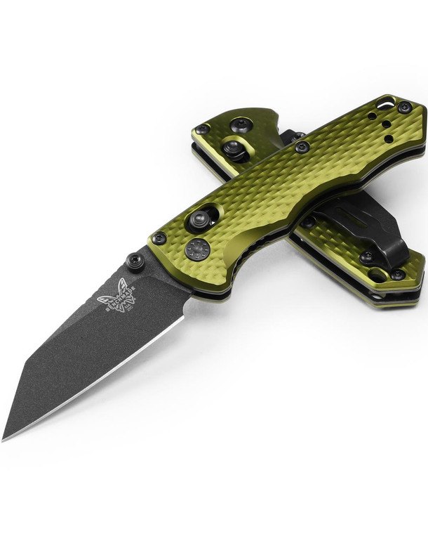 Benchmade 290BK-2 Full Immunity Folding Knife, CPM-M4 Black Blade, Woodland Green Billet Aluminum