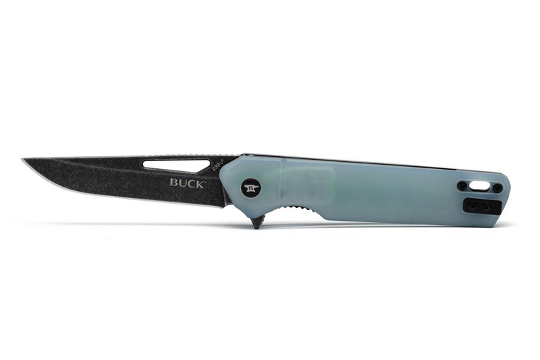 Buck Knives Buck 239 Infusion Assisted Flipper Knife Black 7Cr Blade Steel, Jade G-10 Handles - 0239GRS1