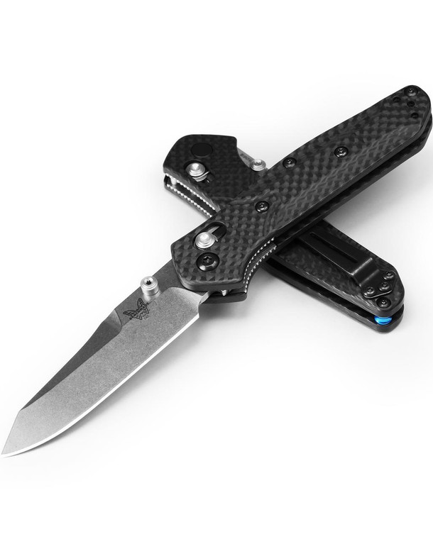  Benchmade 945-2 Mini Osborne Folding Knife, S90V Satin Blade, Carbon Fiber Handles 