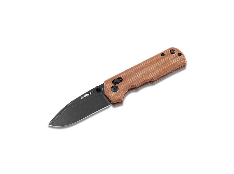  Boker Magnum Rockstub Folding Knife, 440B Drop Point, Brown Micarta Handle - 01SC710 