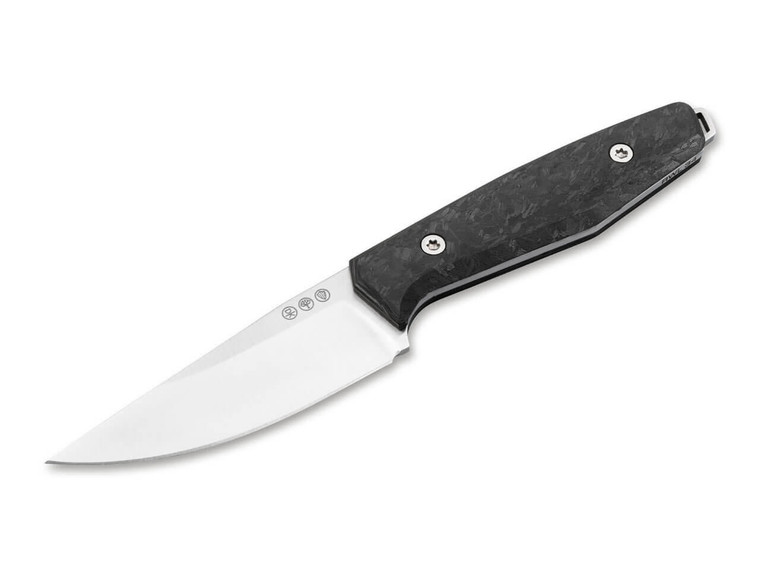  Boker Daily Knives AK1 Fixed Blade Knife RWL-34 Drop Point, Carbon Fiber Handles- 126502 