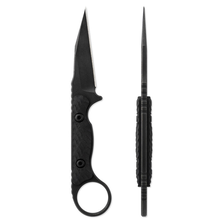  Toor Knives Jank Shank Carbon Fixed Blade Knife CPM 154 Carbon Black Blade, Black G10 Handles 