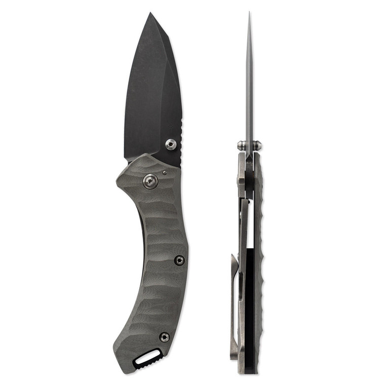  Toor Knives XT1 Charlie Stealth CPM S35VN Black  Blade, Gray G-10/Titanium Handle 