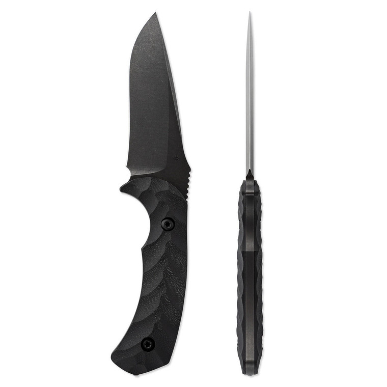  Toor Knives Mullet Carbon Fixed Blade CPM-154 Black Blade, Black G10 Handle 