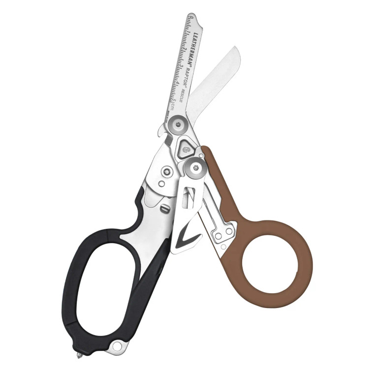 Leatherman Raptor Rescue Multi-Tool Shears, 6 Tools, Coyote & Black, Utility Holster