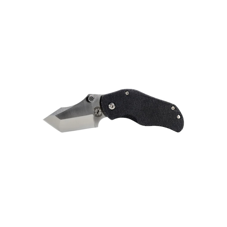 Sniper Bladework's AP Tanto Folding Knife S35VN Tanto Blade , Black Micarta / Titanium Handle