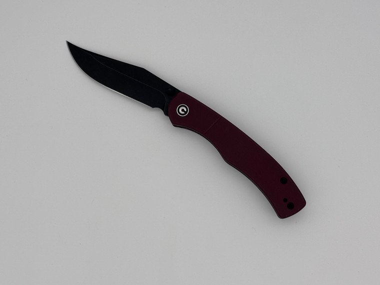 Pre-Owned Civivi Clingman Nitro-V Clip Point Blade , Burgundy G-10 Handles (Condition: New, Box: Yes)