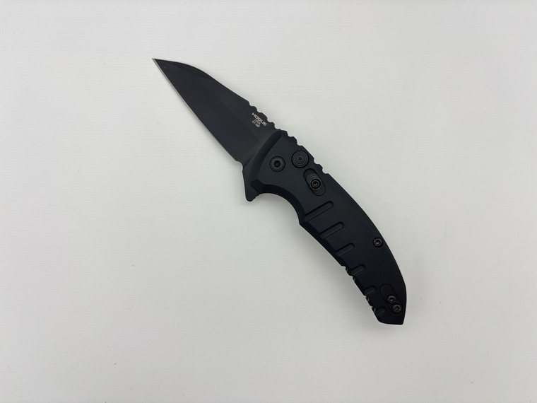 Pre-Owned Hogue Elishewitz Micro Flip CPM-154 Wharncliffe Blade, Black Anodized Aluminum Handle (Condition: New, Box: Yes) Pre-Owned Hogue Elishewitz Micro Flip CPM-154 Wharncliffe Blade, Black Anodized Aluminum Handle (Condition: New, Box: Yes)