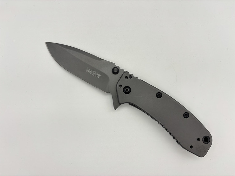 Pre-Owned Kershaw Cryo 8Cr13MoV Drop Point Blade ,  Stainless Steel Handles (Condition: New , Box: No)