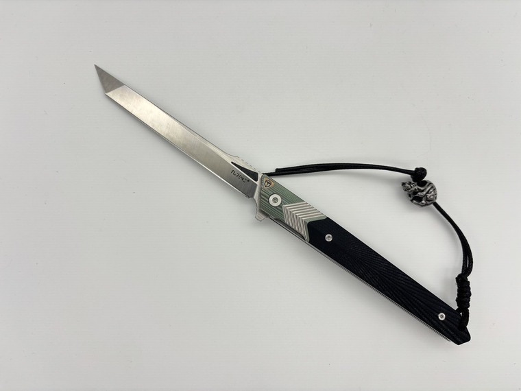 Pre-Owned Turenz Folding knife 14C28N Tanto Blade, Titanium / Black G10 Handle (Condition: New , Box: No)