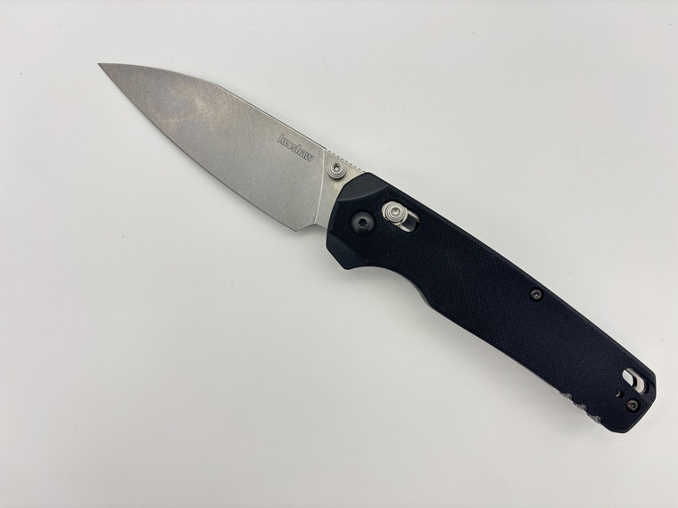 Pre-Owned Kershaw Bel Air XL MagnaCut Stonewashed Wharncliffe Blade, Black G10 Handle (Condition: New, Box: Yes)