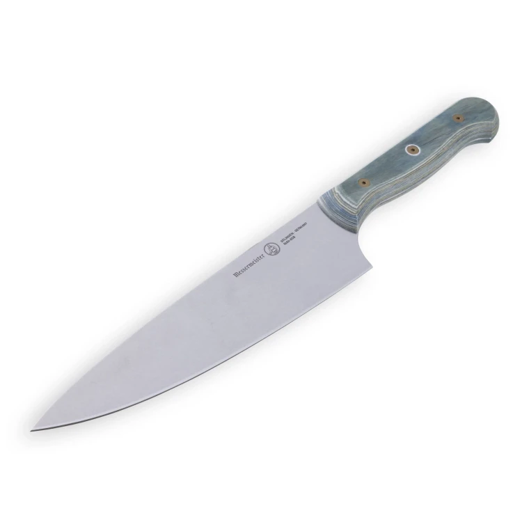 Messermeister Custom 8 Inch Chef's Knife, Indigo Blue Handle