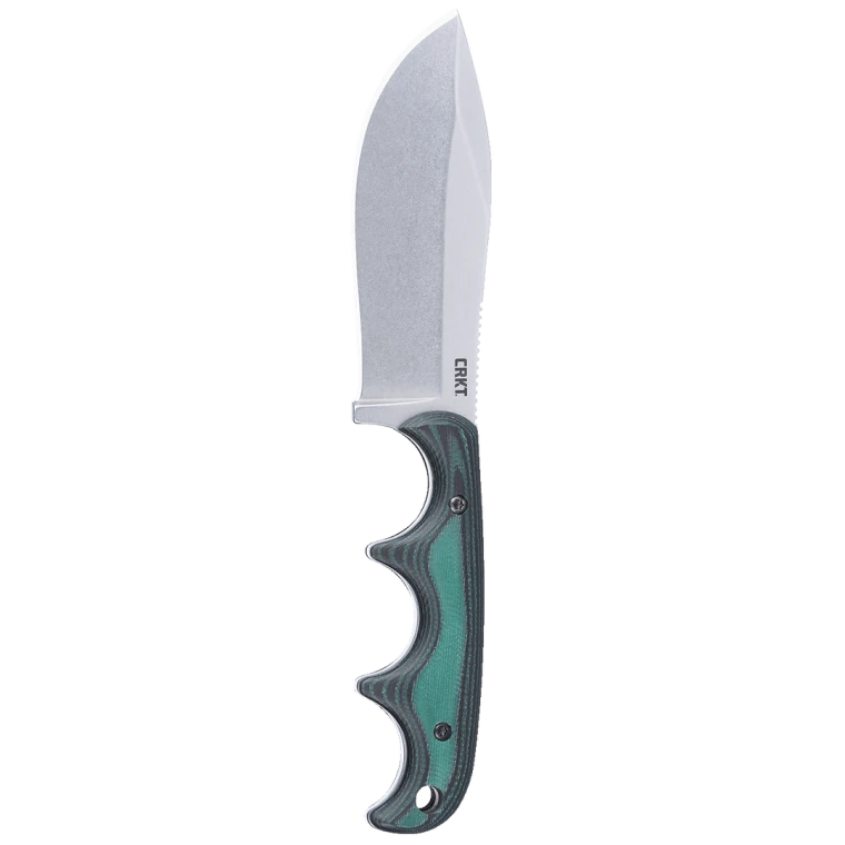 CRKT Minimalist Nessmuk Fixed Blade D2 Sonewashed Blade, Grren Micarta Handles