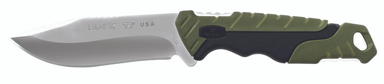 Buck Knives Buck 658 Pursuit Small Fixed Blade, Green GRN and Rubber Handles - 0658GRS