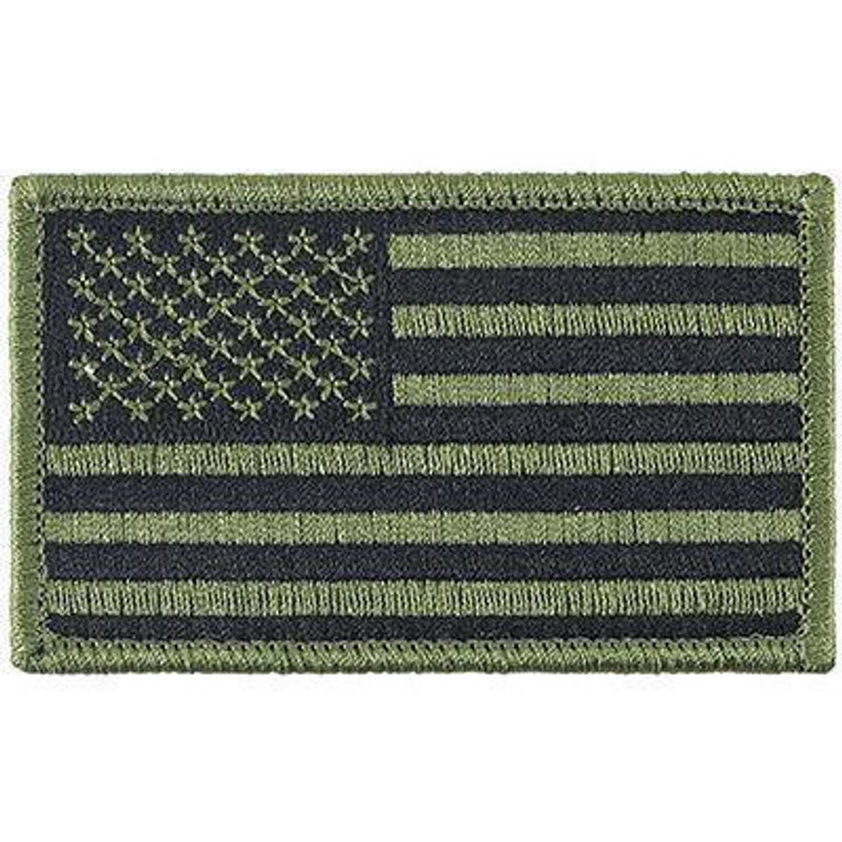  Eagle Emblem Patch - Flag, USA, OD Green, Large - PM0120 