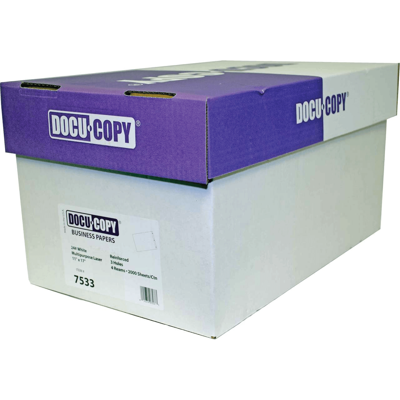 DocuCopy 24 lb. 3-Hole Punched Paper, Ledger Size, 1 Ream, 500 Sheets