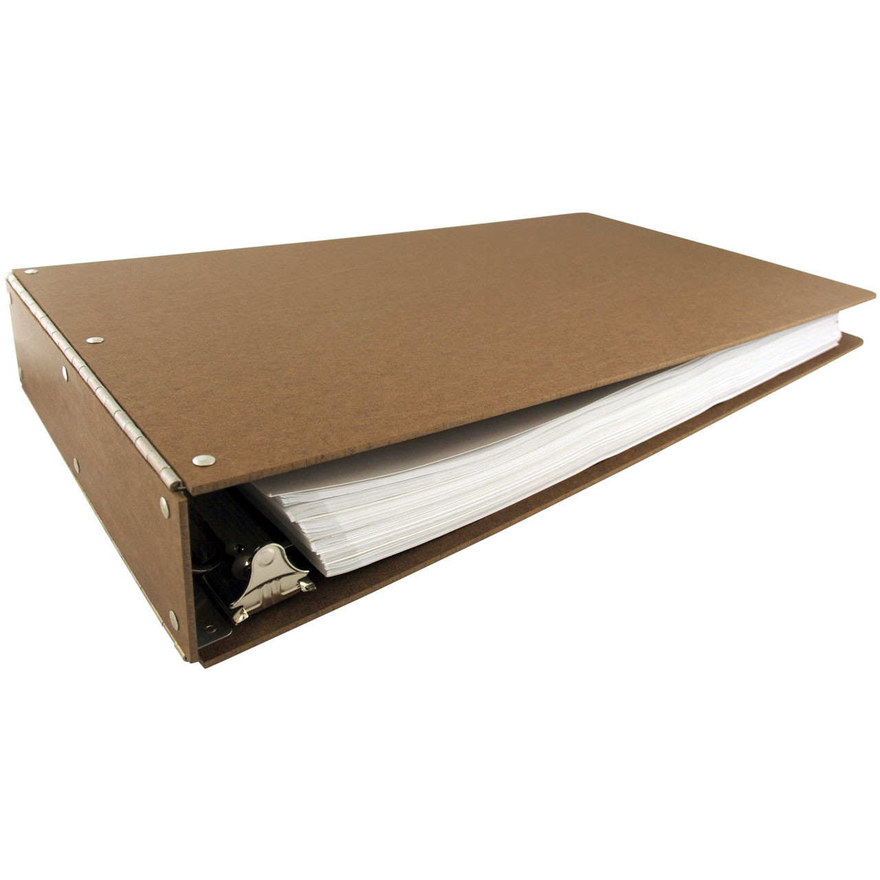 11x17 Binder Hardboard Panel Featuring a 2 Angle-D Ring Brown