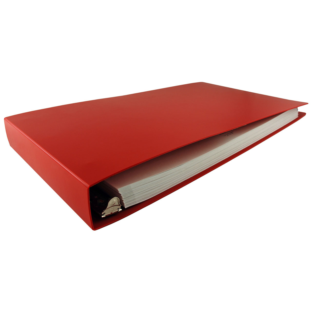 11x17 Binder Poly Panel Featuring a 1.5 Angle-D Ring Red