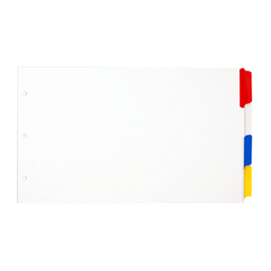 8.5x14 4 White Tabbed Dividers with Multi Color Tabs