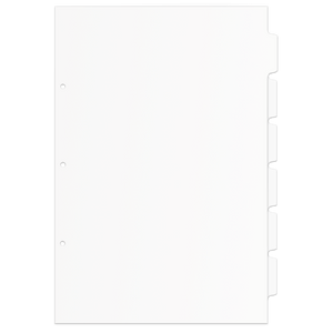 17x11 White 6 Tabbed Dividers (48 per Package)
