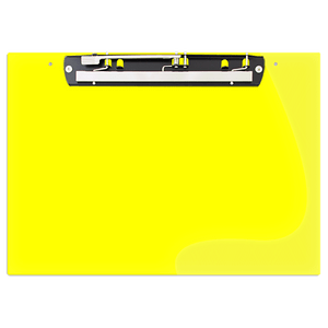 17x11 Clipboard Acrylic Panel Featuring an 11" Hinge Clip Yellow