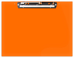 19x13 Clipboard Acrylic Panel Featuring an 11" Hinge Clip Orange