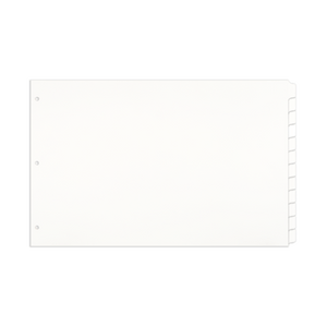 Single Set 11x17 White 12 Tab Index Dividers Standard Length With Holes