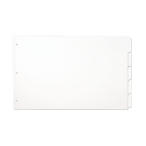 11x17 White 5 Tabbed Dividers Extra Long (50 per Package) With Holes