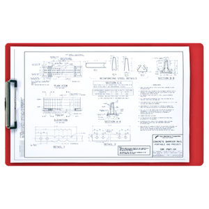 11x17 Clipboard Acrylic Panel Featuring a Low Profile Clip Red