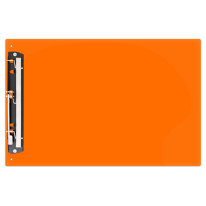 13x19 Clipboard Acrylic Panel Featuring an 11" Hinge Clip Orange