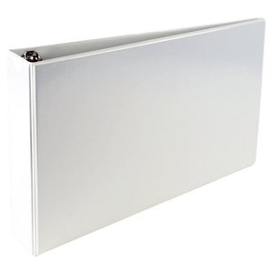 A3 2" Angle-D 4-Ring Vinyl View Binder with no thumb boosters (White) FACTORY BLEMISHED