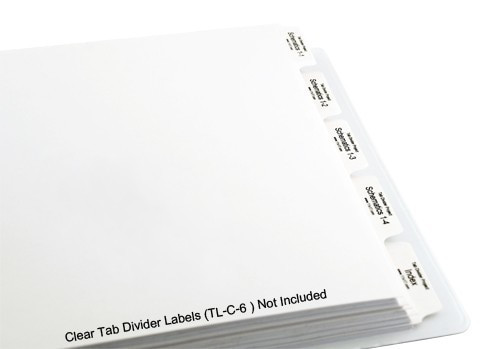 11x17 Index Tab Divider, 5 Tab, 10 Sets With Holes