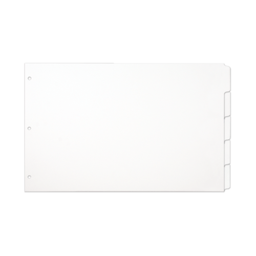 11x17 White 5 Tabbed Dividers Extra Long (50 per Package) With Holes