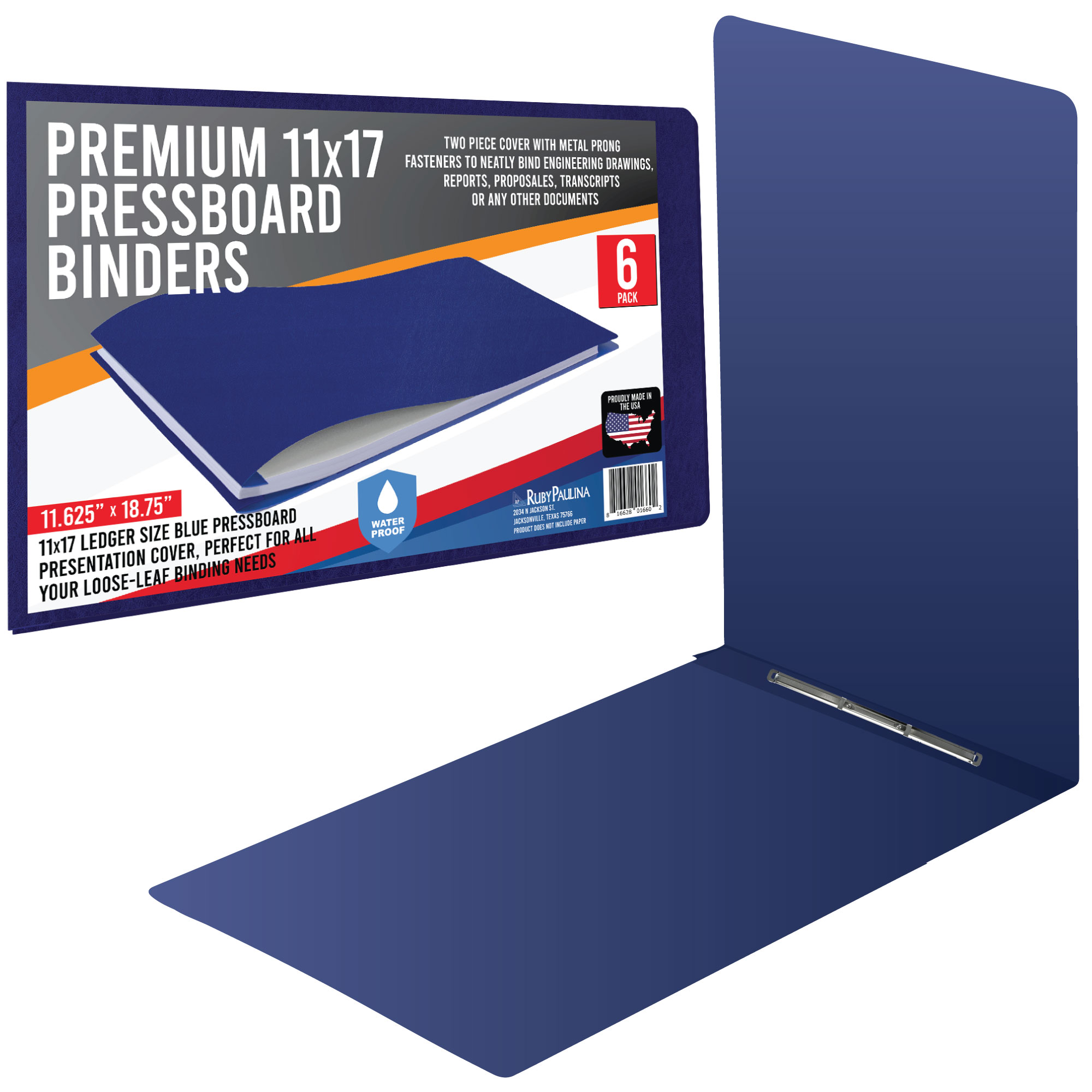 11x17 report covers Poly folder with prongs Blue | RP