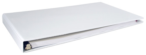 11x17 Binder Vinyl Panel with top opening pockets Featuring a 1" Angle-D Ring White