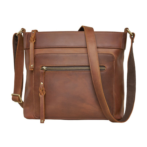 Concealed Carry Delaney Leather Crossbody in Distressed Brown-1