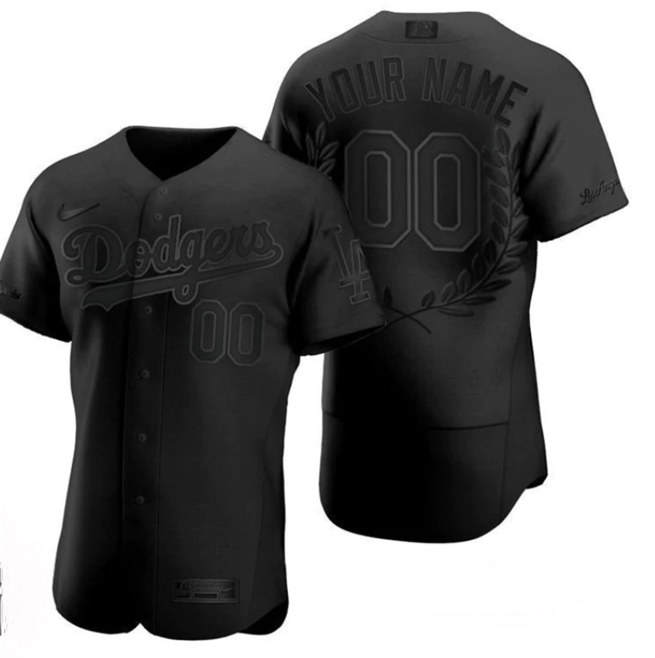 Nike Los Angeles Dodgers Custom Unisex Jersey - Triple Black