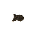 Small brown crunchy cat treats in fish shapes.