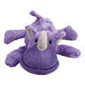 Purple rhino plush toy with soft body and small horn.