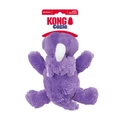 Purple rhino plush toy with soft body and small horn. Shown in its retail packaging.
