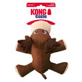 Brown moose plush toy with antlers and tactile texture. Shown in its retail packaging.
