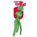 Green Rabit character toy with round head and tethered legs. Shown in its retail packaging.