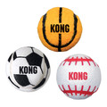 Orange and black - basketball themed tennis ball dog toy.
