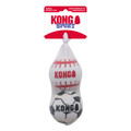 Orange and black - basketball themed tennis ball dog toy. Shown in its retail packaging.