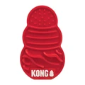 Red KONG-shaped dog feeding mat with textured grooves and ridges.