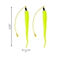 Two-pack of yellow/green feathered tails.  Shown with product dimensions