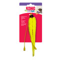Two-pack of yellow/green feathered tails.  Shown in its retail packaging.