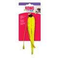 Two-pack of yellow/green feathered tails.  Shown in its retail packaging.